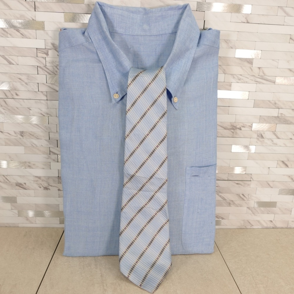 HIROKO KOSHINO HOMME Neck Tie Men Blue Striped Silk Classic Luxury Necktie Light